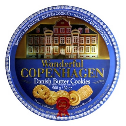 Wonderful Copenhagen Danish Butter Cookies 908 G