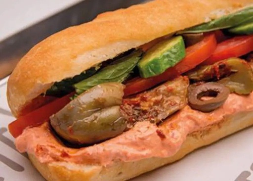 Labneh And Makdous Sandwich White